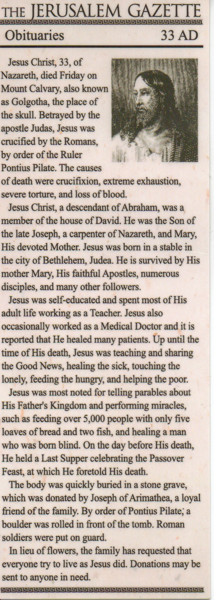 Jesus Obituary