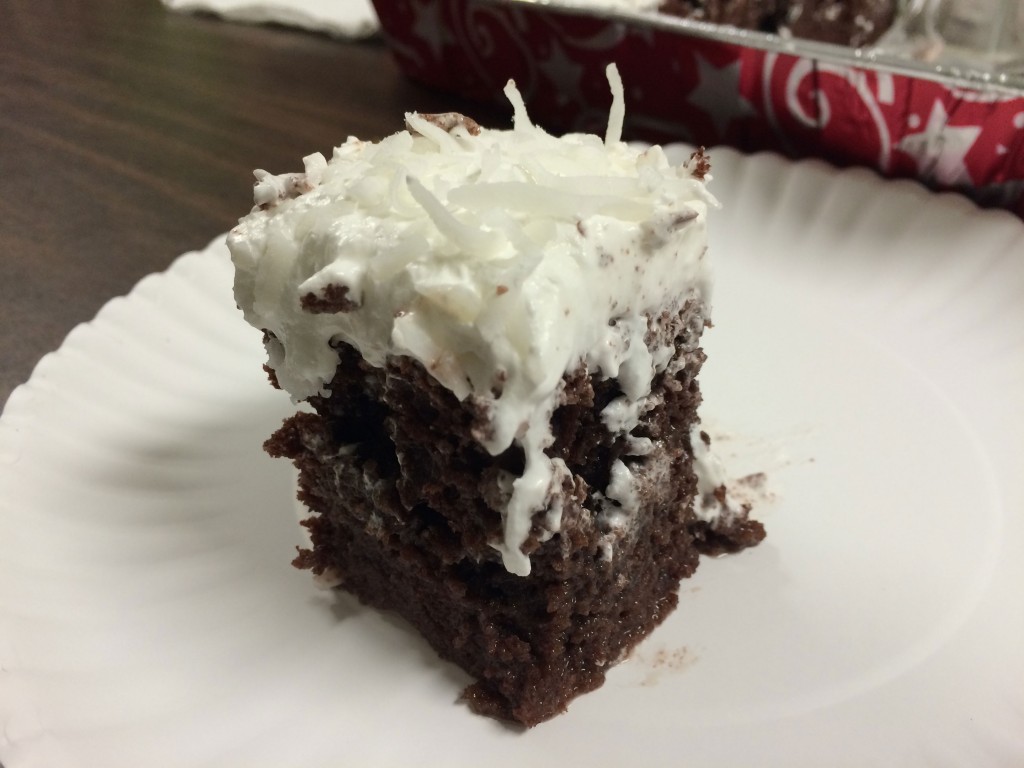 Chocolate Coconut Poke Cake