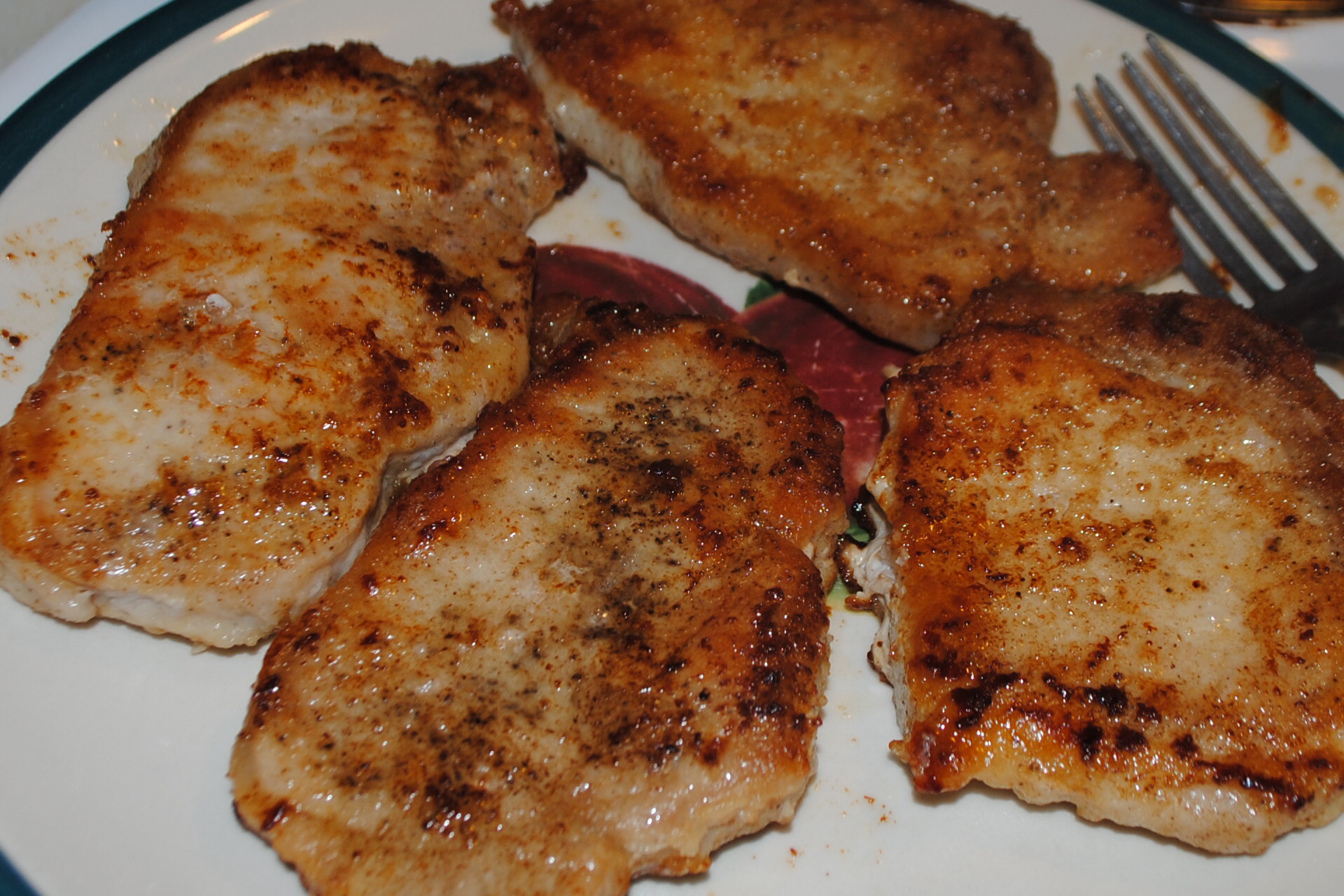 SAUTEED BONELESS PORK CHOPS WITH A EASY CORN STUFFING